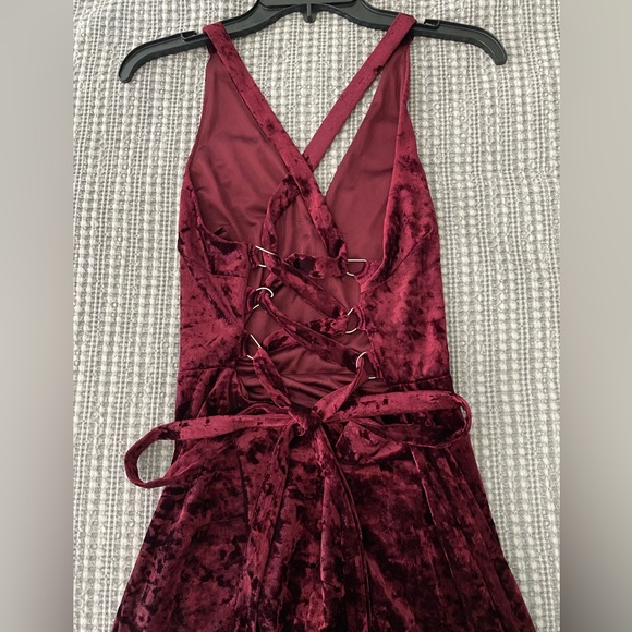 Deep Red Velvet Dress - Picture 3 of 3